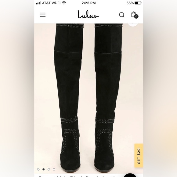 NWOB Report Liola Black Suede Leather Woven Boho Over the Knee Heel Boots - Picture 4 of 16